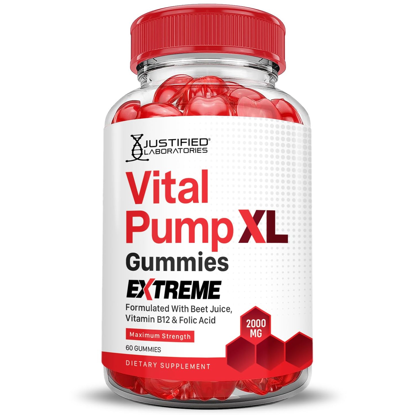Justified Laboratories (5 Pack) Vital Pump XL Extreme 2000MG Performance Gummies Vital PumpXL Advanced Formula Formulated with Beet Juice ACV Pomegranate Powder B12 Vegan Non GMO 300 Gummys Justified Laboratories buy supplements Au