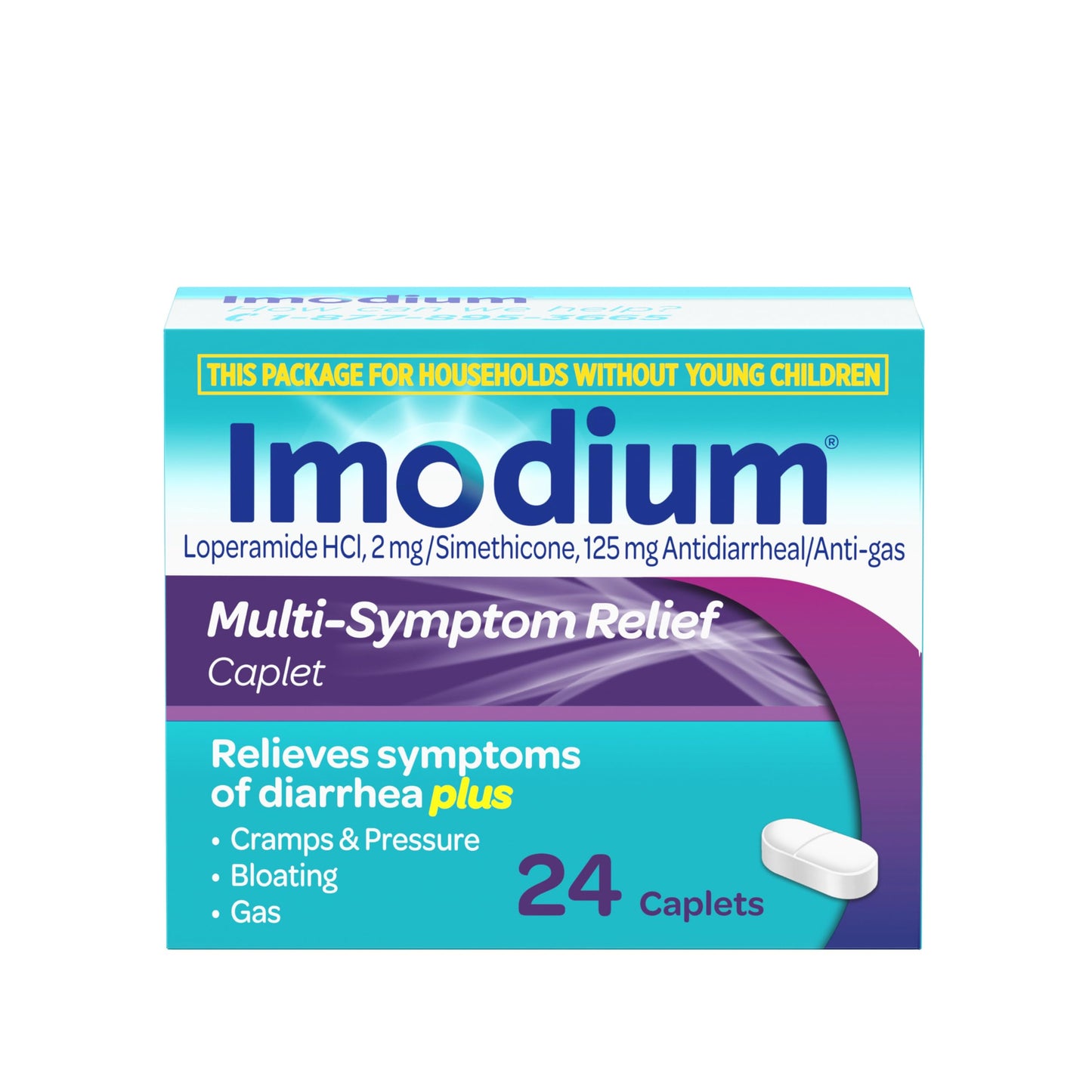 Imodium Multi-Symptom Relief Caplets with Loperamide Hydrochloride & Simethicone, Anti-Diarrheal Medicine for Treatment of Diarrhea, Gas, Bloating, Cramps & Pressure, Traveler's Diarrhea, 24 ct Imodium buy supplements Au