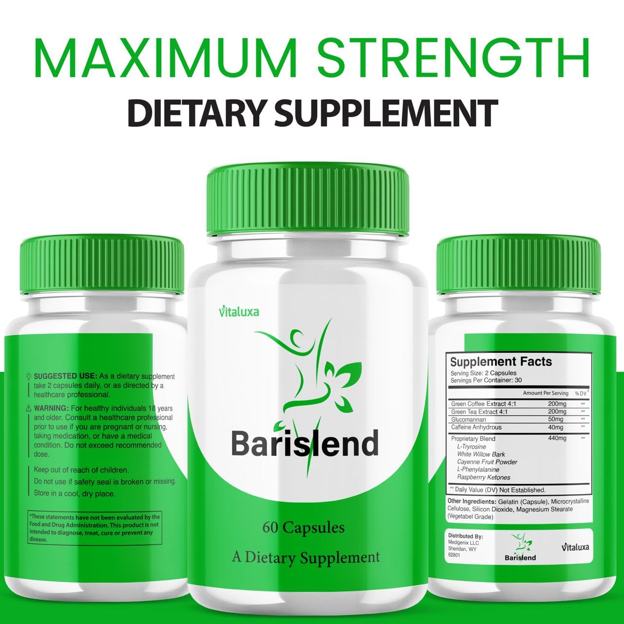 Barislend Capsules, Barisland Pills Pink Salt Blend for Women, Barislends Maximum Strength Supplement Official Advanced Formula Natural Energy Fitness Support, Bari Slend Review (60 Capsules) Vitaluxa buy supplements Au