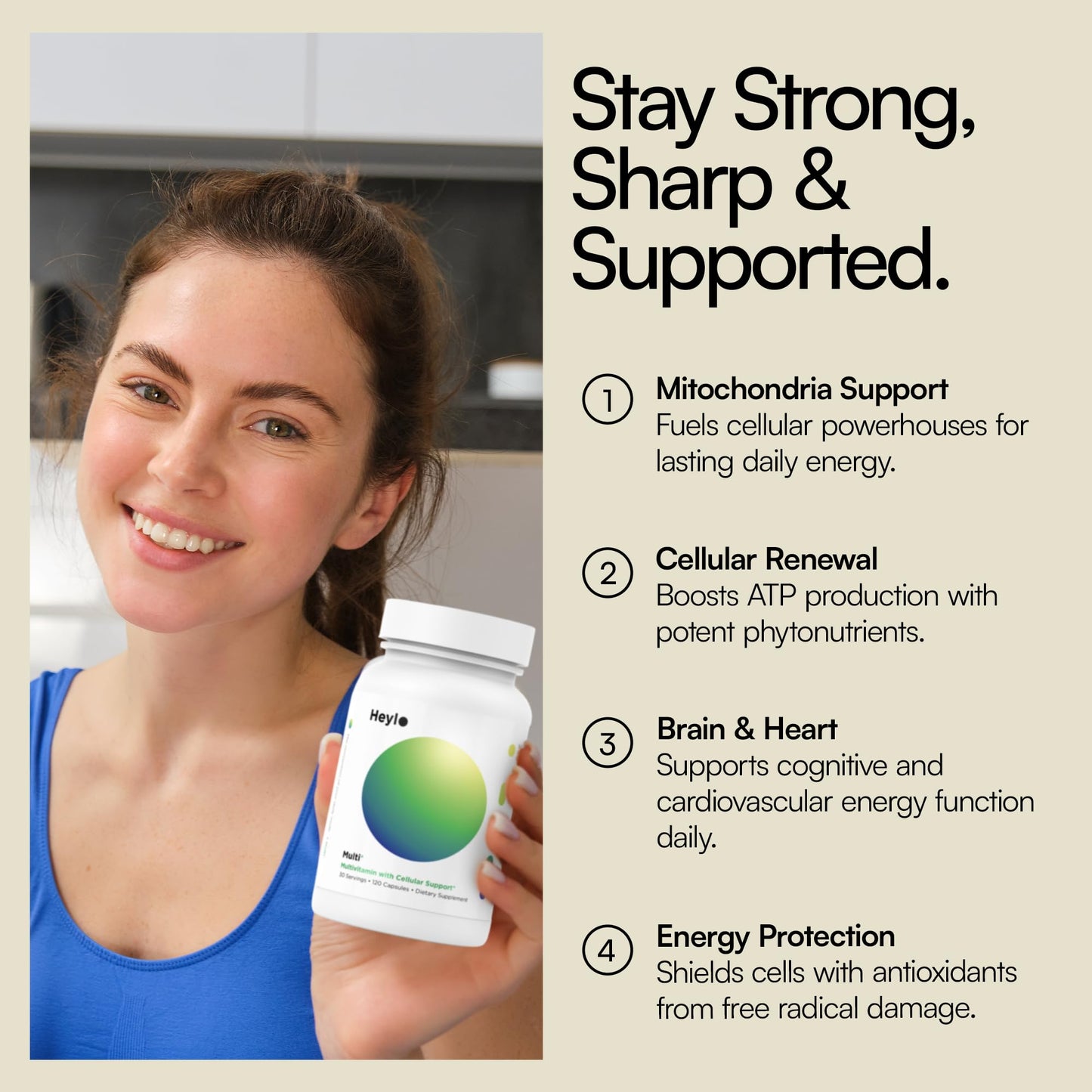 Heylo Multi+ Advanced Multivitamin Supplement – Boosts Energy, Enhances Immune Support, Provides Antioxidant Protection, Promotes Detoxification