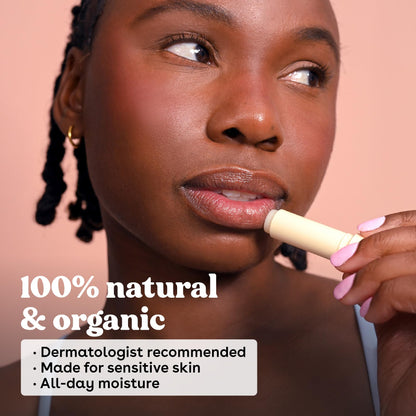 eos 100% Natural & Organic Lip Balm - Strawberry Sorbet, All-Day Moisture, Dermatologist Recommended for Sensitive Skin Care, Lip Care Products, 0.25 oz