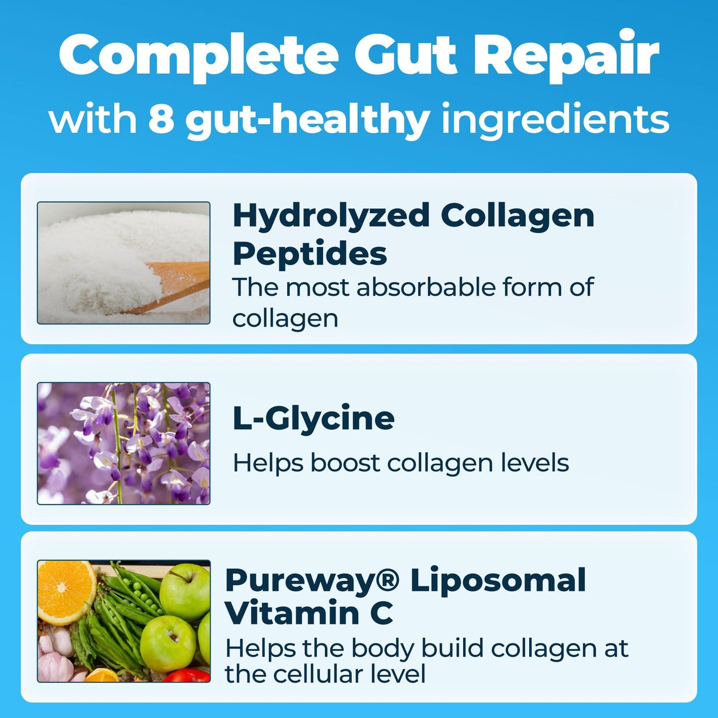 Happy Mammoth Complete Gut Repair Probiotic, Prebiotic, Fiber & Collagen Supplement for Gut Health, Digestion, Healthy Gut Microbiome, Reduces Constipation