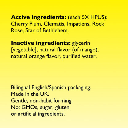 Bach RESCUE Remedy, Orange Mango Flavor, Stress Relief, Homeopathic, Flower Essences, 20mL