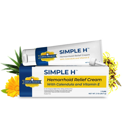Simple Promise – Simple H Hemorrhoid Cream – Gentle Fast-Absorbing Formula with 28 Potent Ingredients & Enhanced Delivery System – Paraben-Free, Promotes Comfort & Relief, 2 oz Simple PromiseBuy Supplements Australia
