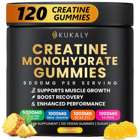 ZyterX Creatine Monohydrate Gummies for Men & Women, 9000MG Creatine Gummies Sugar Free with L-Taurine, BCAA 2:1, B12 B6 for Boost Strength, Focus & Endurance,