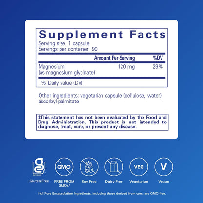 Pure Encapsulations Magnesium (Glycinate) - Supplement to Support Stress Relief, Sleep, Heart Health, Nerves, Muscles, and Metabolism