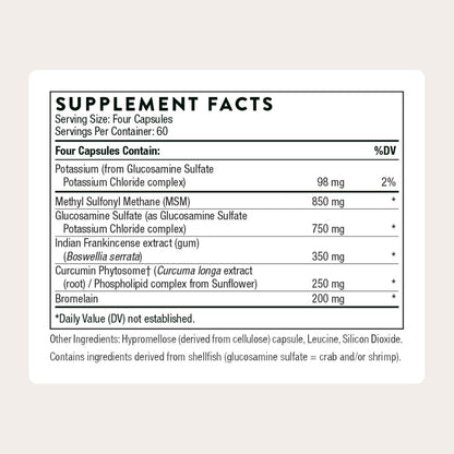 THORNE - Joint Support Nutrients - Formulated with Glucosamine, MSM, Curcumin, Bromelain, Boswellia & Potassium for Joint Support* - Third-Party Certified - Gluten, Dairy & Soy-Free - 240 Capsules THORNE buy supplements Au