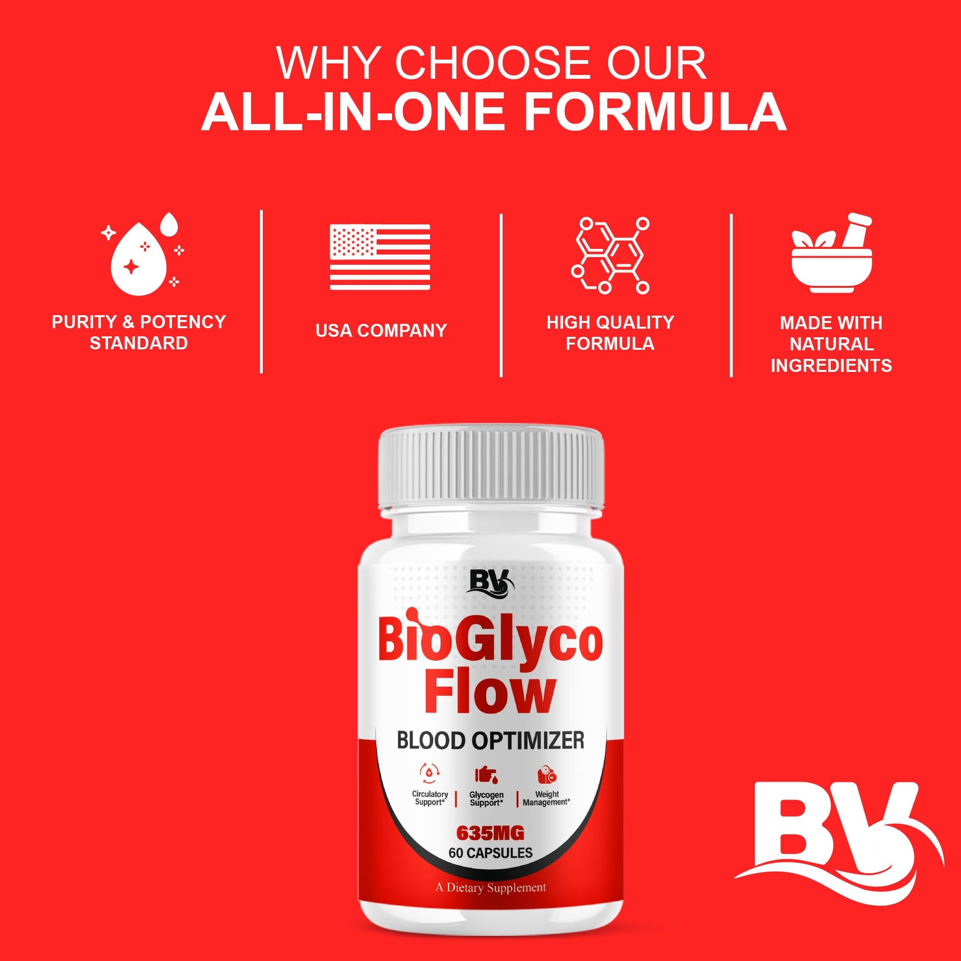 BioGlyco Flow Advanced Daily Multivitamin Health Support and All Natural Wellness Supplement Formula, BioGlyco Flow Premium Health and Wellness Support Formula Supplement (2 Pack - 120 Capsules) BLUE VIBEBuy Supplements Australia