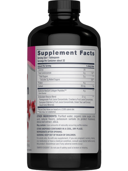 NeoCell Advanced Liquid Collagen | 4000 mg | Pomegranate and Fruit Juice Concentrates | for Women and Men | 16 fl oz
