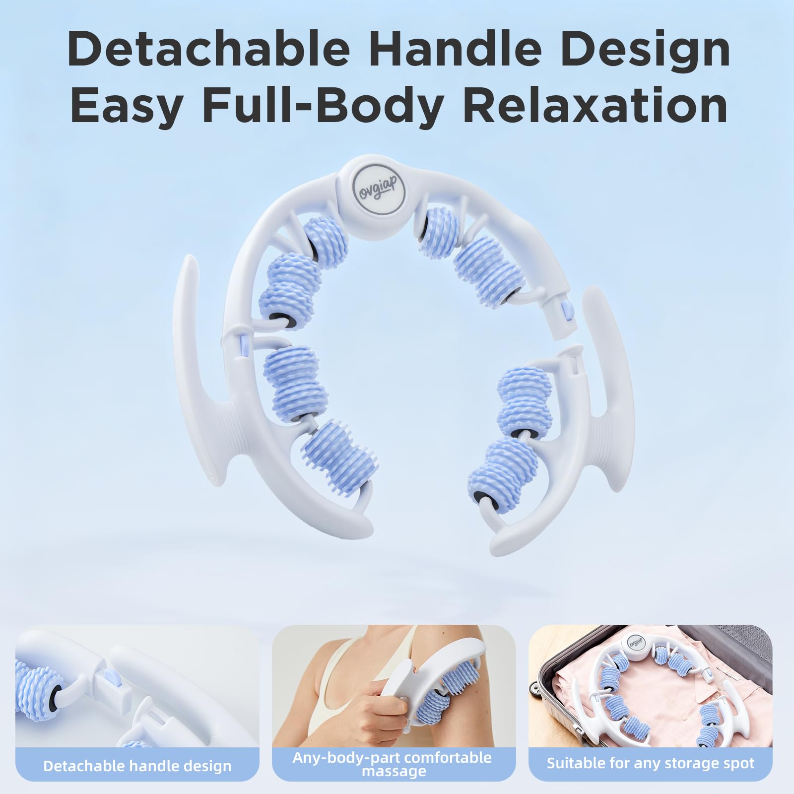 OVGIAP Cellulite Manual Massager for Legs & Thighs - Lymphatic Drainage Tool, Handheld Fascia Blaster for Deep Tissue, Body Sculpting Cellulite Remover(Blue) OVGIAP buy supplements Au
