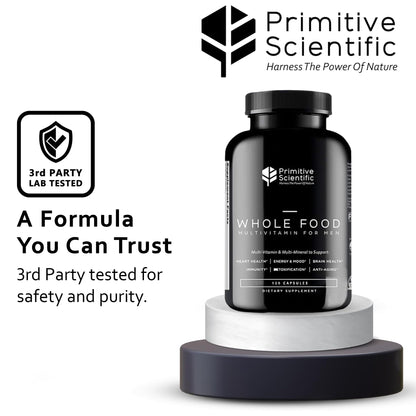 Primitive Scientific Whole Food Natural Multivitamin and Mineral Capsules for Men - All-Day Energy, Inner Zen, and Stronger You (120 Capsules) Primitive Scientific buy supplements Au