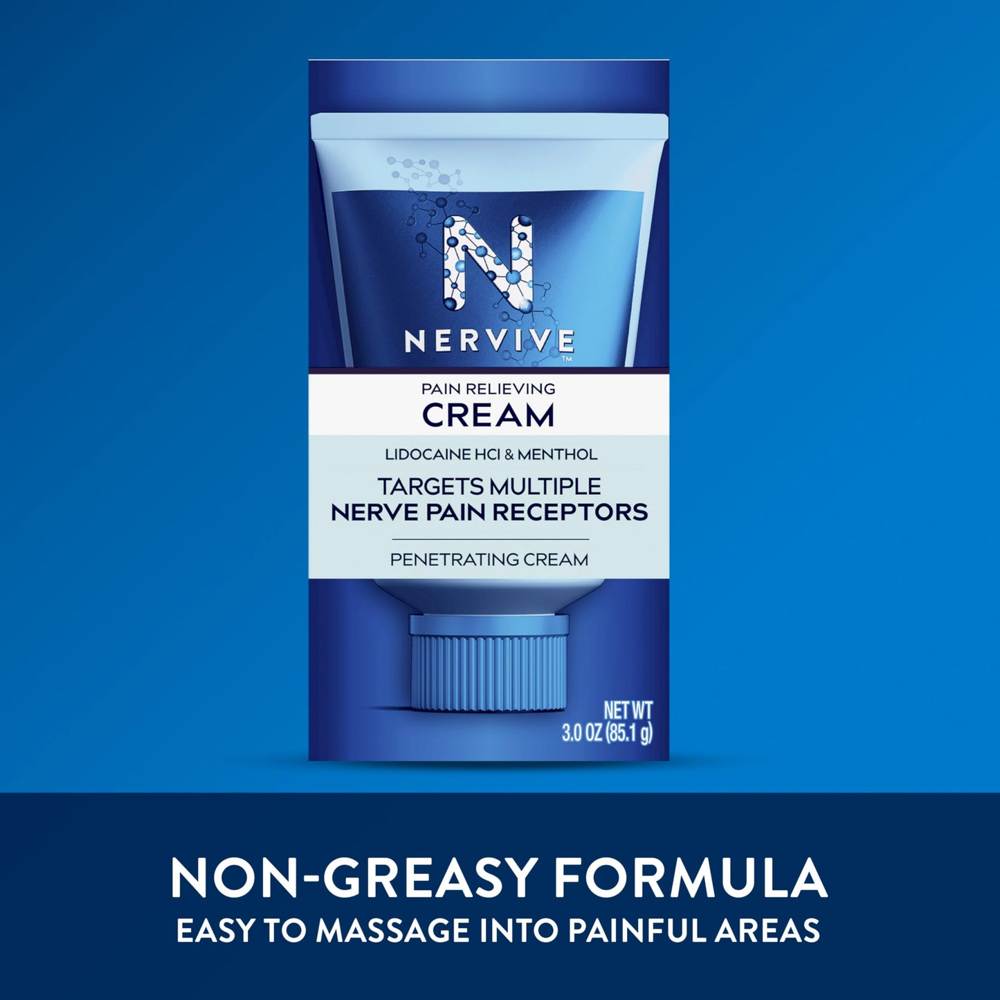 Nervive Pain Relieving Cream, Nervive Pain Relief, Max Strength Formula, Lidocaine Cream, Lidocaine Topical, Foot Pain, Leg Pain, Hand Pain Non-Greasy, 3.0z Nervive buy supplements Au
