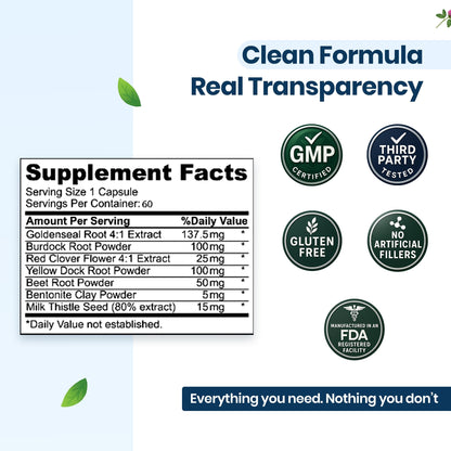 Extra Strength Fast Acting 7-in-ONE Advanced Formula - Full Body Cleanse - Detox & Liver Cleanse - Detox & Liver Repair, All Natural Toxins Remover, Healthy Cleansing Support for Liver (60 Capsule) Pure Health Brands buy supplements Au