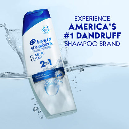 Head & Shoulders Anti-Dandruff Shampoo and Conditioner, Classic Clean 2-in-1, 1% Pyrithione Zinc, Flake Control, Deep Clean