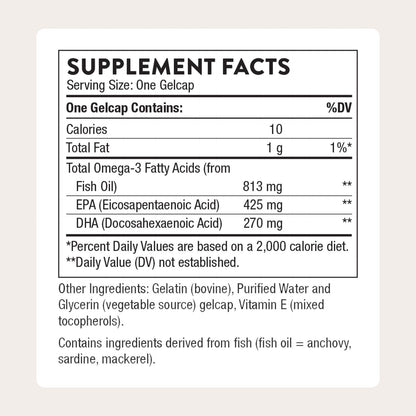 THORNE - Super EPA - Omega-3 Fish Oil Supplement with EPA & DHA from Sustainably Sourced Fish - Supports Brain, Skin, Joint & Heart Health* - Third-Party Certified