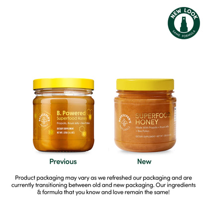 Superfood Honey by Beekeeper's Naturals - Bee Pollen, Royal Jelly, Propolis, Honey - Natural Energy, Immune Support