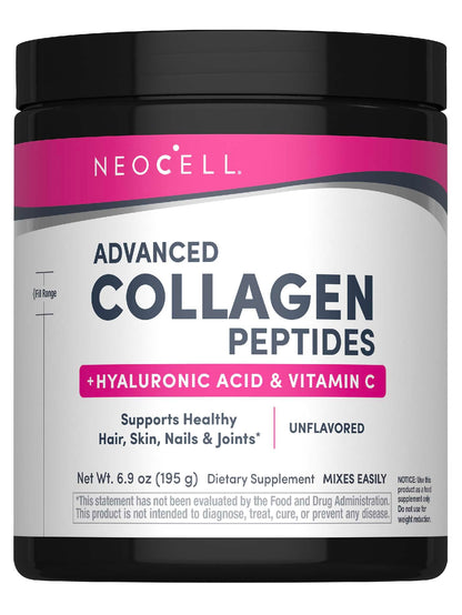 NeoCell Collagen Peptides Powder | 6.9 oz | Unflavored Supplement | with Vitamin C and Hyaluronic Acid | Advanced Formula | Hair, Skin, & Nails | for Women and Men NeoCell buy supplements Au