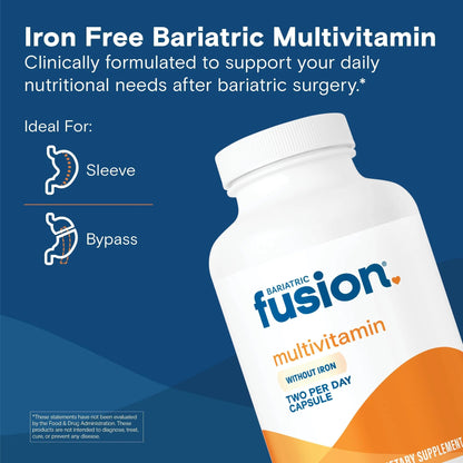 Bariatric Fusion Bariatric Multivitamin Without Iron | Post Bariatric Surgery Patients | Iron Free Bariatric Vitamin Bariatric Fusion