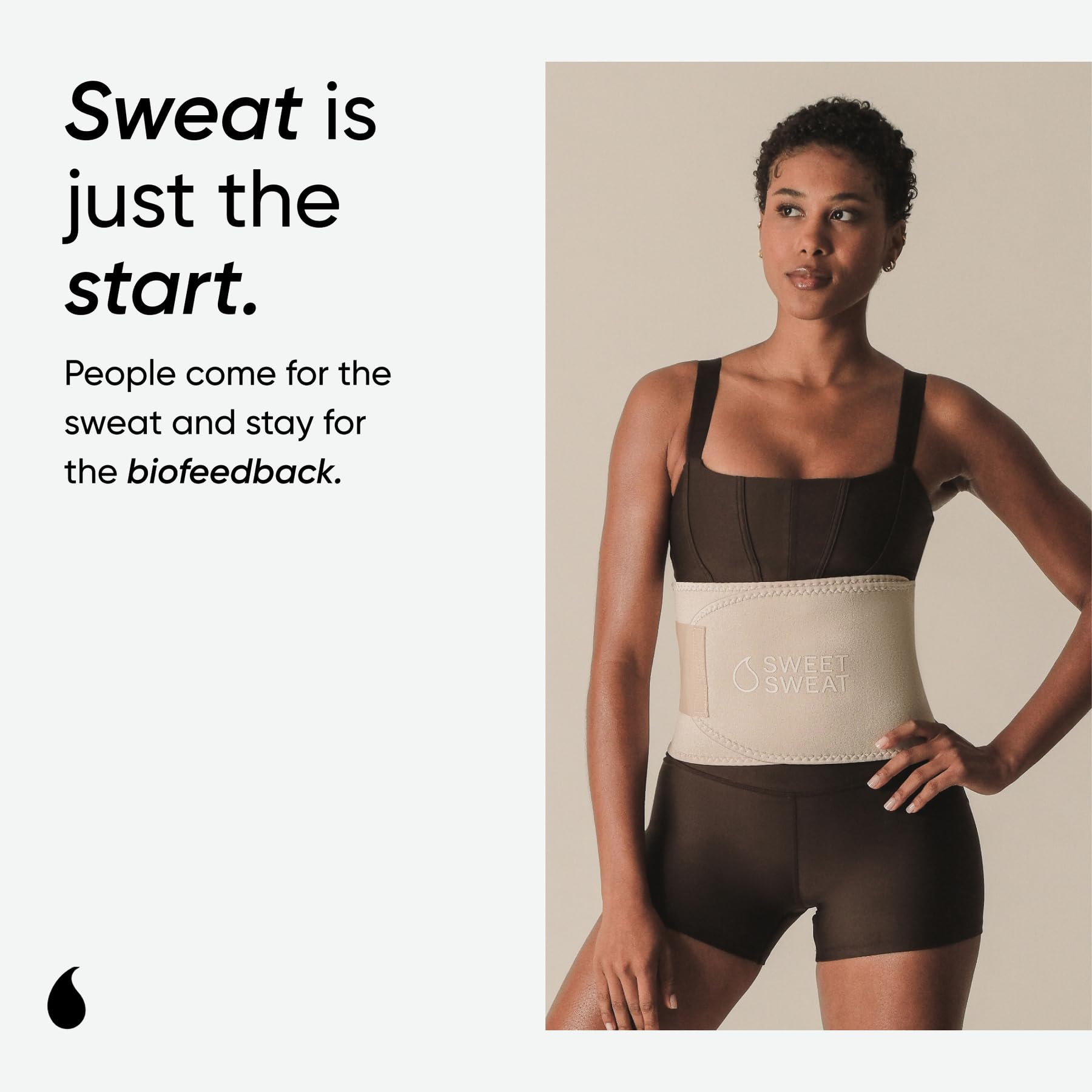 Sports Research Sweet Sweat Toned Waist Trimmer for Women and Men | Premium Waist Trainer Belt to 'Tone' your Stomach Area (Quartz, Small) Sports Research buy supplements Au