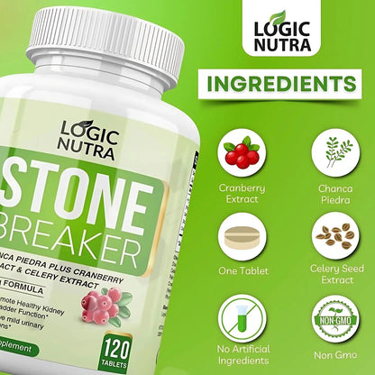 Logic Nutra Chanca Piedra Kidney Stone Breaker 120 Tablets 800 mg - Maximum Strength for Gallbladder & Urinary Cleanse with Phyllantus Niruri, Celery Seed Extract & Cranberry Extract Logic NutraBuy Supplements Australia