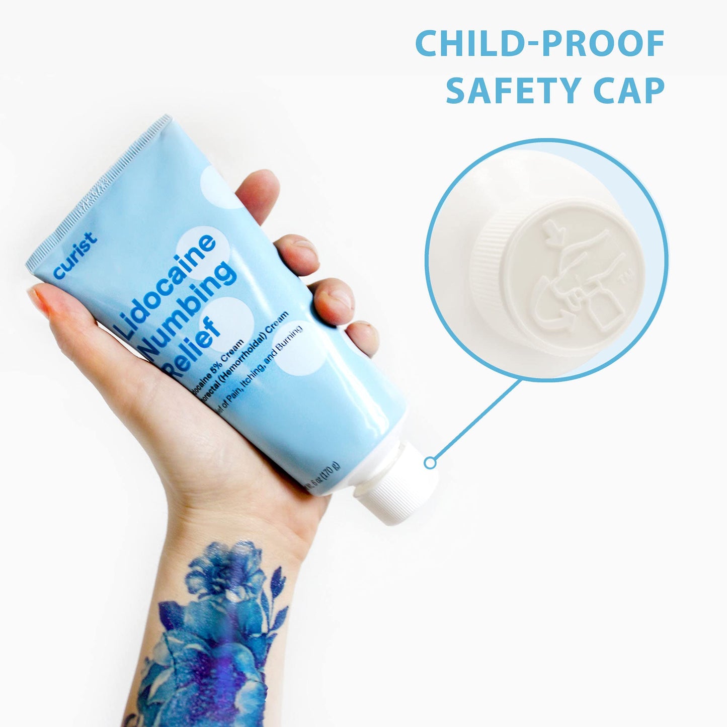 Curist 5% Lidocaine Numbing Cream - 6 oz (170 g) XL Tube - Soothing Numbing Cream for Temporary Discomfort, Itching, and Burning from Hemorrhoids Lidocaine 5% (1 Pack - 6 oz Tube)