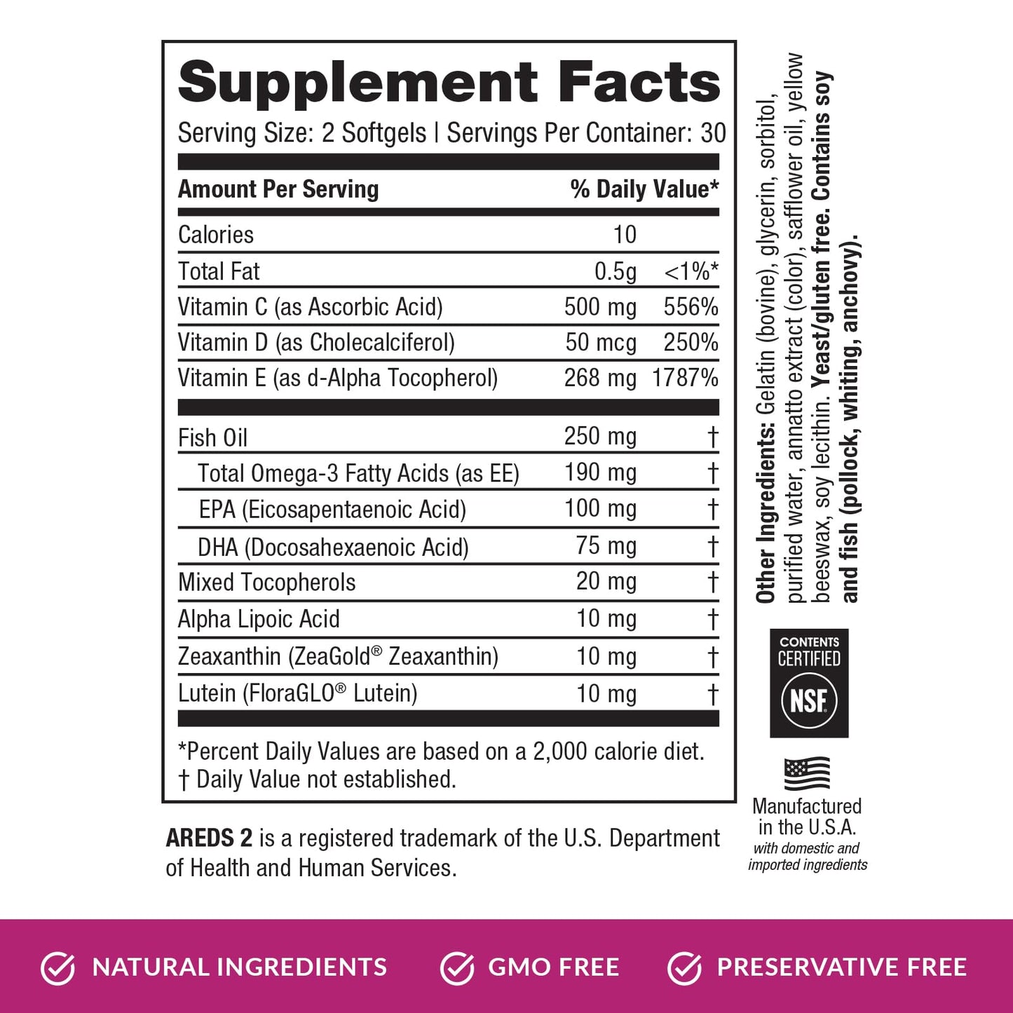 EyePromise Macular Health Eye Vitamin - 60 Softgels, 30-Day Supply - Zinc-Free Eye Health Support with Zeaxanthin,