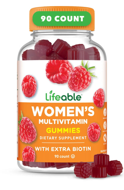Lifeable Womens Multivitamin Gummy | with Vitamin A, C, D, E, Niacin, B6, Folate, B12, Biotin, Pantothenic Acid, Iodine, Zinc | Lifeable