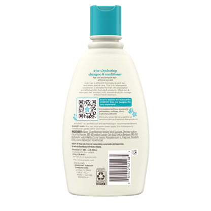Aveeno Kids Shampoo & Conditioner, Formulated With Oat Extract to Gently Cleanse, Condition & Detangle Kids Hair