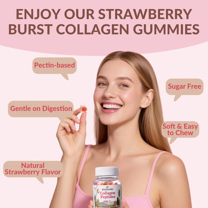 Herbovella Marine Collagen Peptides Gummies for Women- Hydrolyzed Collagen Peptides 1000mg with Biotin, Vitamins, Hyaluronic Acid- for Skin Hair Nails -Sugar Free, 30 Servings, Peach Flavor Herbovella buy supplements Au