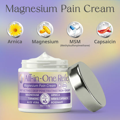 PURPLE CANYON All in One Magnesium Pain Cream – Natural Pain Relief Cream with Arnica, MSM & Capsaicin for Muscle & Joint Support – Fast-Absorbing, Non-Greasy Formula with Aloe Vera & Turmeric PURPLE CANYONBuy Supplements Australia