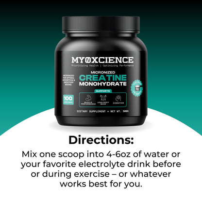 MYOXCIENCE Micronized Creatine | Supports Muscle Performance, Lean Body Mass, & Cognition | 100 Servings MYOXCIENCE buy supplements Au