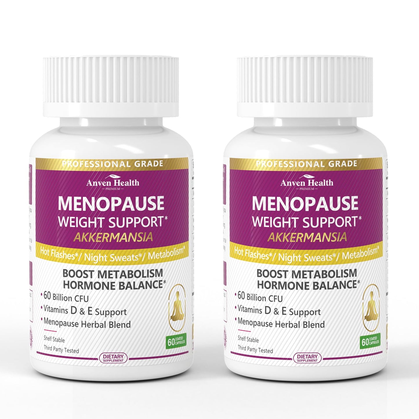 Anven Health Menopause Supplements for Women 60 Billion with Akkermansia Probiotic & Prebiotic, Vitamin D & E for Hormone Balance, Metabolism, Gut Health, Hot Flashes - Non-GMO | 120 Caps Anven Health buy supplements Au