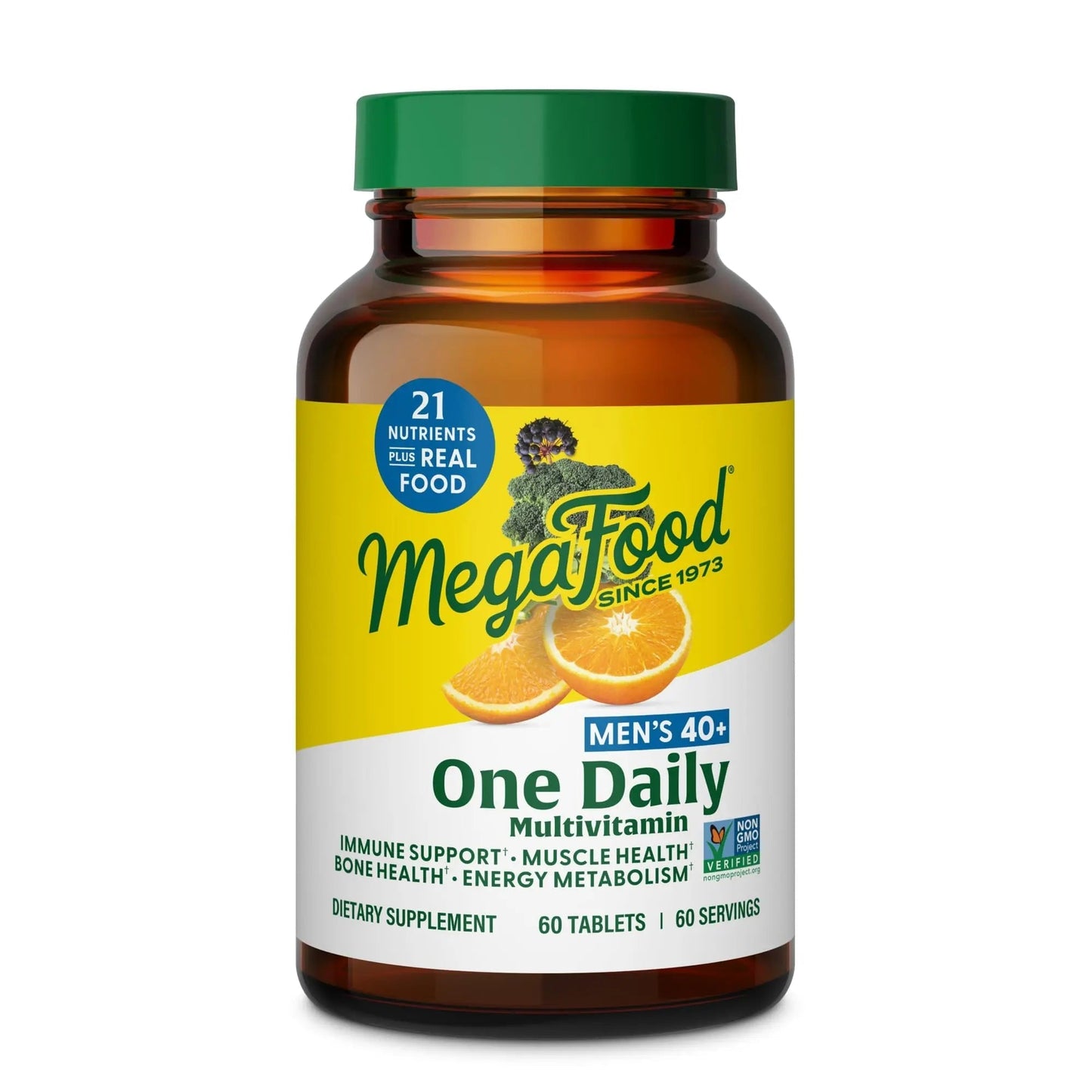 MegaFood Multivitamin for Men 40+ One Daily Mens Multivitamins - Methylated B12, Vitamin D3, B6, C & Zinc, Muscle & Bone Health MegaFood