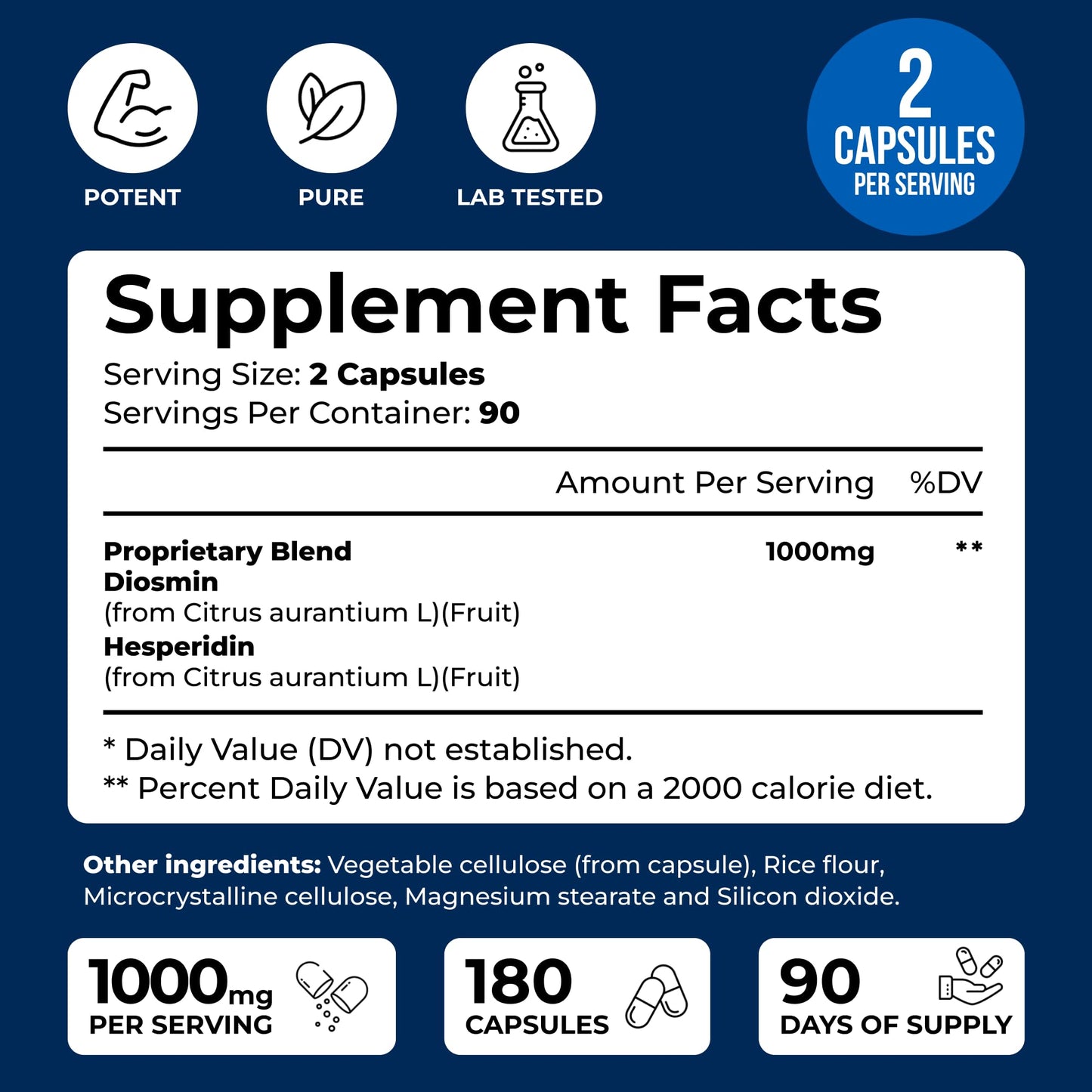 We Like Vitamins Diosmin Hesperidin 1000mg – 180 Capsules – 90 Day Supply - Diosmin and Hesperidin Supplement – Helps to Support Healthy Circulation, Veins, Capillaries, and Lymphatic Drainage We Like VitaminsBuy Supplements Australia