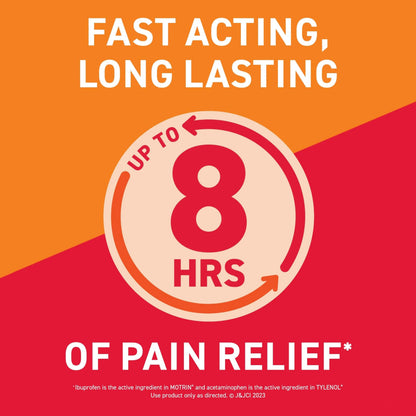 Motrin Dual Action with Tylenol, Ibuprofen & Acetaminophen Fast-Acting Dual Action Pain Reliever for Minor Aches & Pains, Ibuprofen (NSAID) 125 mg & Acetaminophen 250 mg, 120 ct MotrinBuy Supplements Australia