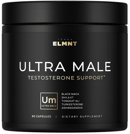 ULTRA MALE® Premium for Men w. 100:1 Shilajit, 40:1 Black Maca, Ashwagandha 25%, Tongkat Ali 10% - Clinical Strength Male Enhancing Supplement for Men Health Libido+