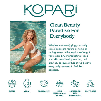 Kopari Rose Gold Sunglaze Sheer Body Mist Sunscreen SPF 42, Infused with Shimmering Body Oil, Hydrating Mist, Hydrates
