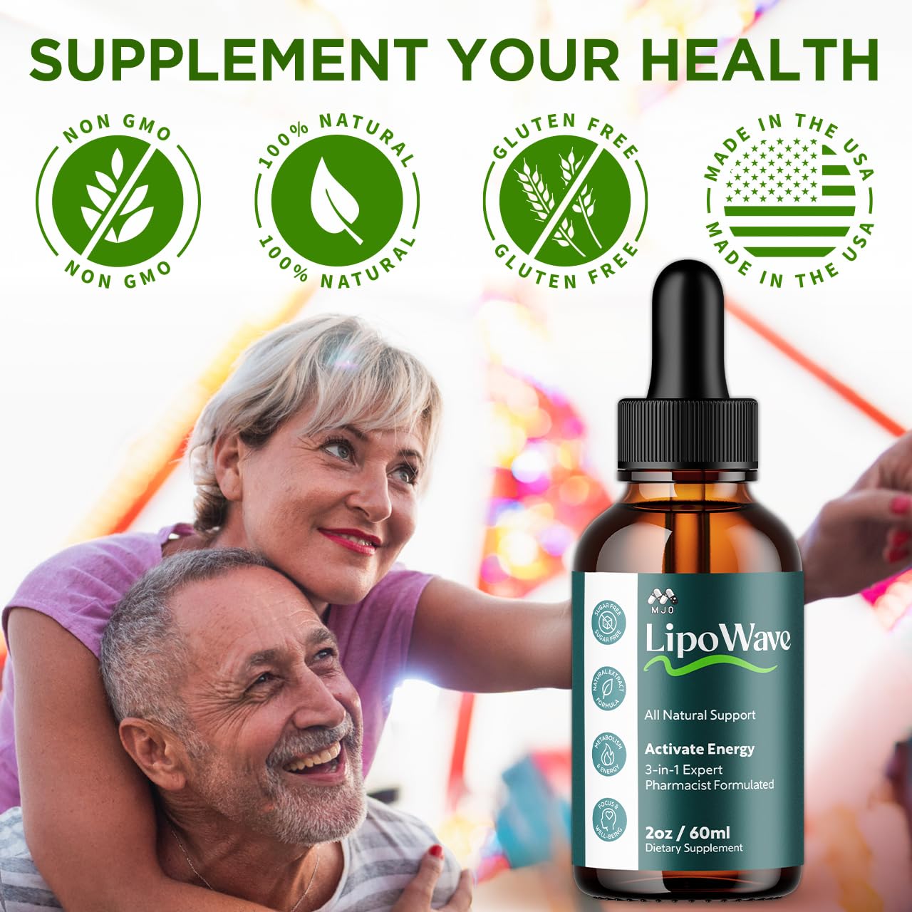 (2 Pack) Lipowave Drops, Official LipoWave Drops with All Natural Ingredients, Advanced Overall Health and Wellness Vitamin Supplement Formula for Maximum Strength Multivitamin Support (60 Servings) MJO buy supplements Au