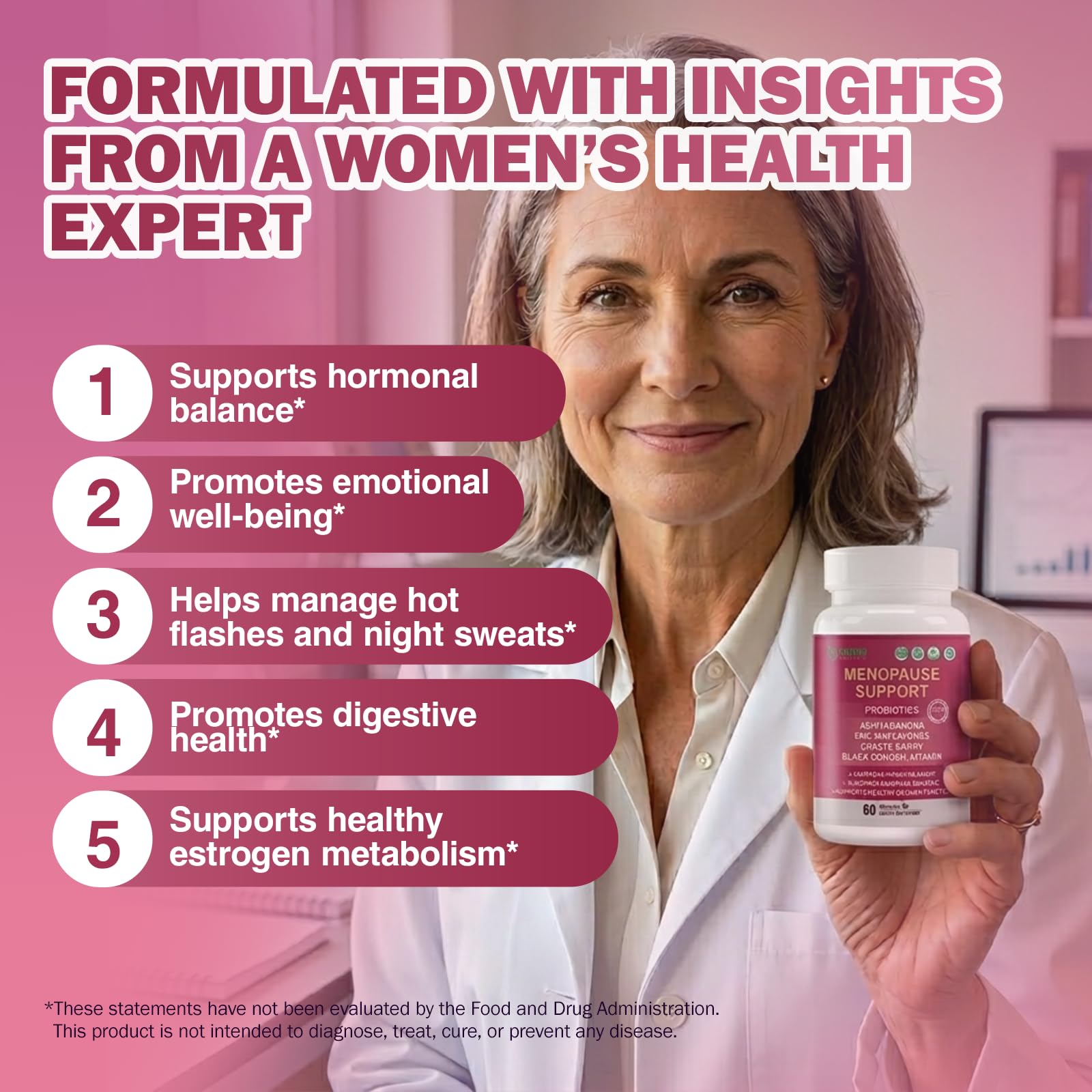 Menopause Supplements for Women with Probiotics, DIM, Black Cohosh, Chasteberry & Soy Isoflavones Support Hormone Balance & Helps Relieve Hot Flashes, Night Sweats - 60 Servings (Made & Tested in USA) NUTRI POTENTIA buy supplements Au