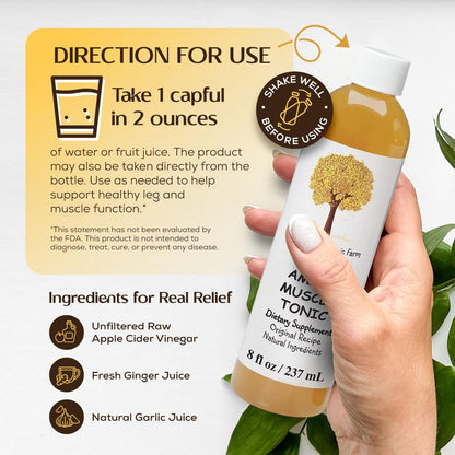 Caleb Treeze Old Amish Muscle Tonic 8 fl oz, Leg Cramps Relief, Foot Cramps Relief, Restless Legs, Muscle Cramps & Spasm Relief Caleb TreezeBuy Supplements Australia