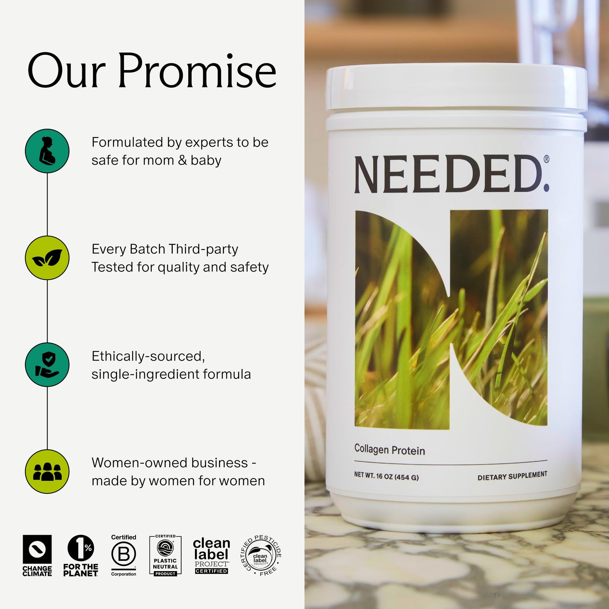 Needed. Hydrolyzed Collagen Protein Powder | Expert-Backed & Clean Sourced | Supports Skin, Hair, Joints | Grass-fed, Pasture-Raised, Hormone-Free | 1lb Needed. buy supplements Au