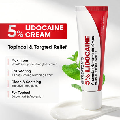 Treatonic 5% Lidocaine Numbing Cream: Lidocaine Cream for Pain Relief, Itching, Burning, Soreness, Hemorrhoid - Maximum Strength Topical Numb Cream - Fast Acting & Long Lasting Numbing Cream- 2.1 oz TreatonicBuy Supplements Australia