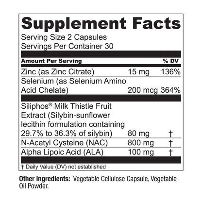 LiverWell Liver Cleanse, Rejuvenation, Metabolic Support - Liver Supplement for Liver Health w/Highly Bioavailable Milk Thistle Extract, N-Acetyl Cysteine,