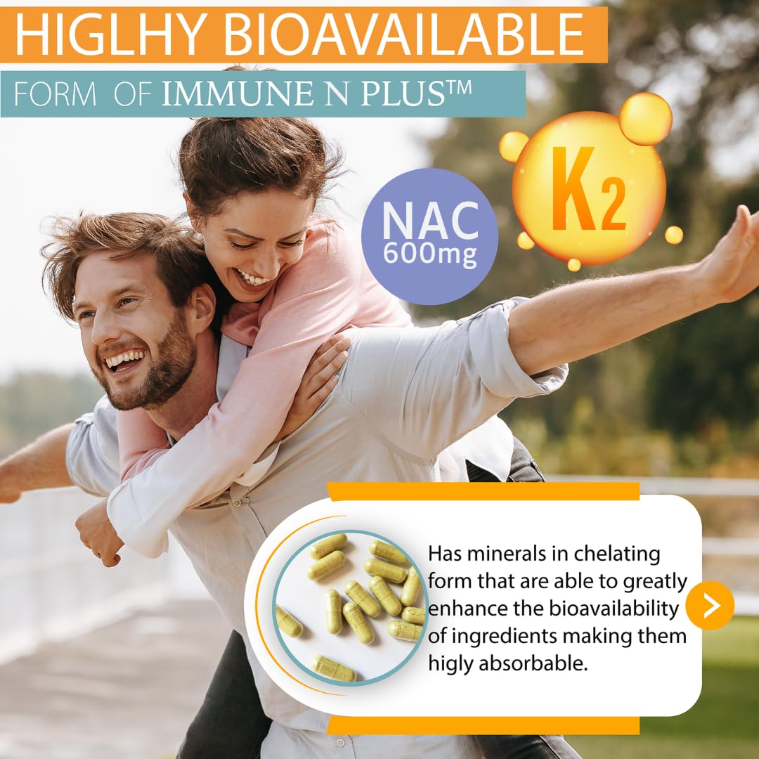 (60 Capsules), NAC 600mg, Quercetin 1,000mg, Vitamin C 500mg, Zinc 50mg, Vitamin D3 5,000iu, Selenium, Copper, Acerola, Ginger, Rutin, Citrus Bioflavonoids, Rose Hips, Echinacea, Immune N Plus 15 in 1 KAPPA NUTRITION buy supplements Au