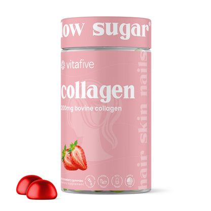 vitafive Collagen Gummies for Men and Women, Bovine Collagen, Collagen Gummy for Hair, Skin, and Connective Tissue Support, Gluten Free (50 Ct) vitafive buy supplements Au