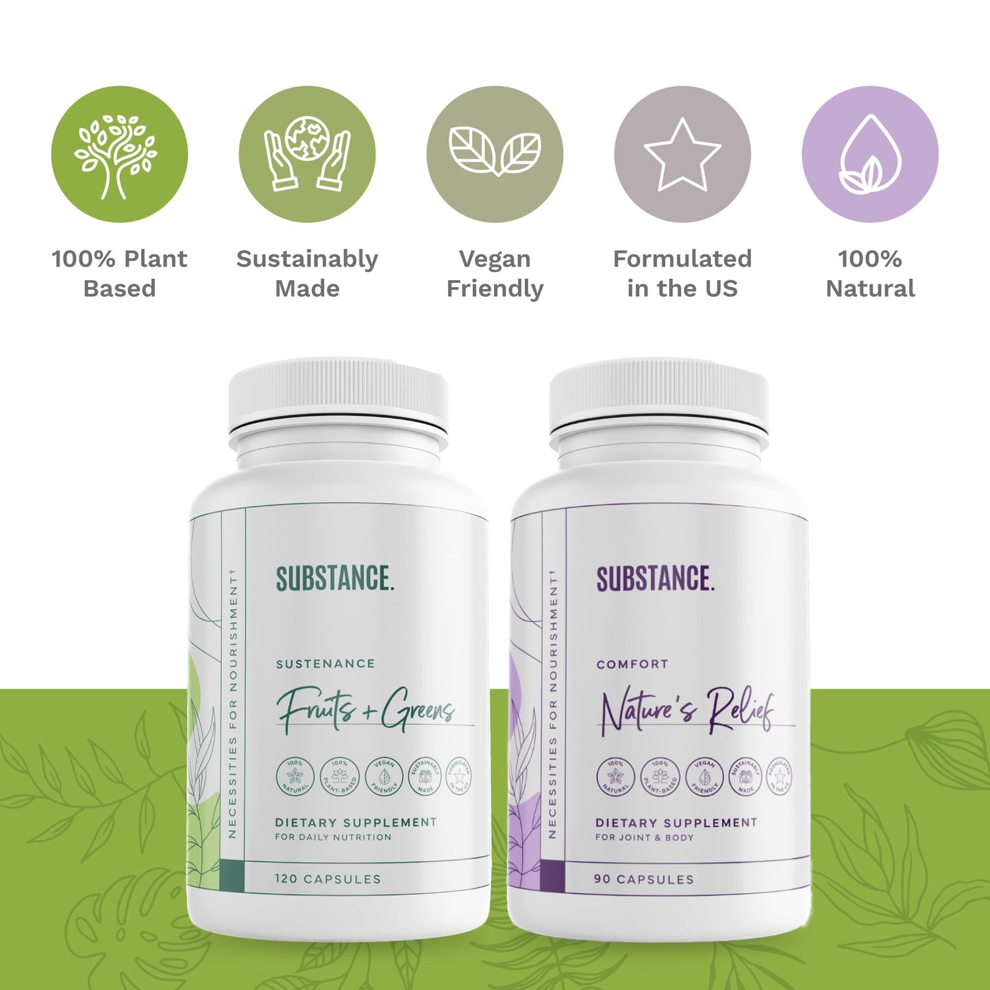 SUBSTANCE. - Ultimate Wellness Bundle | Daily Superfood Nutrition & Joint Support | Greens, Fruits & Veggies + Nature’s Relief | Boost Energy, Mental Clarity & Mobility | Vegan, Non-GMO (30 Servings) SUBSTANCE. buy supplements Au