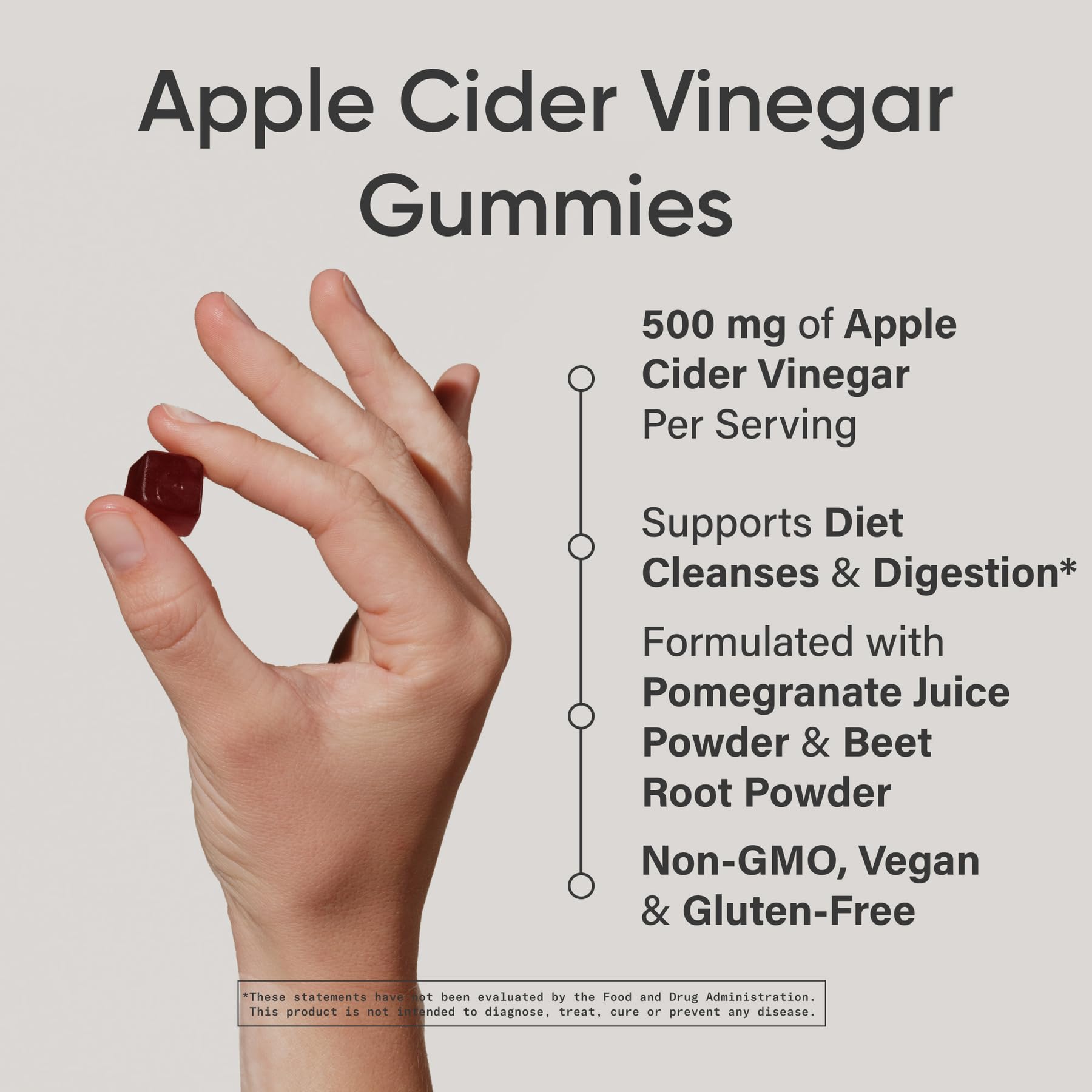 Sports Research Organic Apple Cider Vinegar Gummies - for Diet Cleanses & Digestion | 500mg | Non-GMO Tested, Certified Vegan, Gluten Free ACV - 60 Gummies for Adults, 1 Month Supply Sports Research buy supplements Au