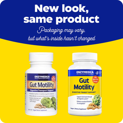 Enzymedica Gut Motility Supplement for Men & Women - Apple Cider Vinegar Capsules with Artichoke & Ginger Extract, Digestive Health Support for Adults
