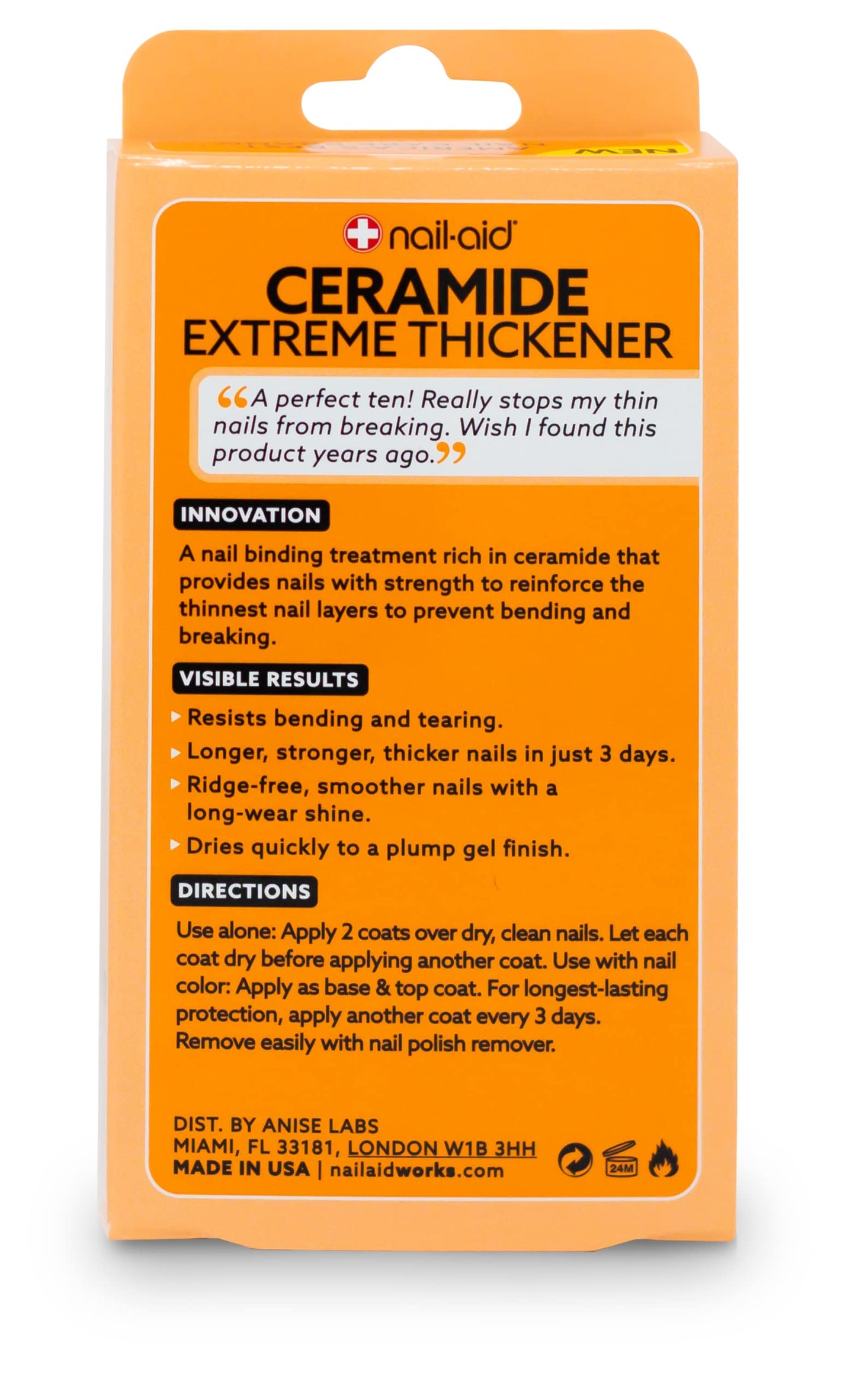 NAIL-AID Ceramide Extreme Thickener + Gel Top Coat, Clear, 2 Count