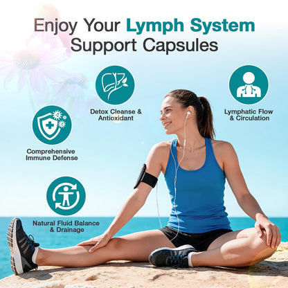 Lymphatic Drainage Supplements - Lymphatic System Support, Fluid Balance, Immune Support - Natural Lymphatic Cleanse & Detox Capsules with Dandelion, Echinacea, Burdock & More, 90 Capsules LUCKCHAN buy supplements Au